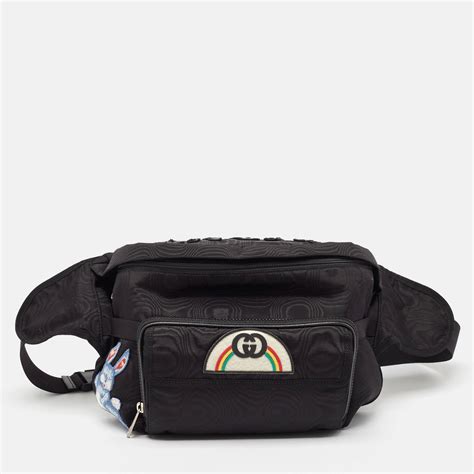 gucci black tenebre logo patch belt bag|Gucci emblem backpack.